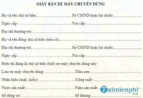 mau giay ban xe