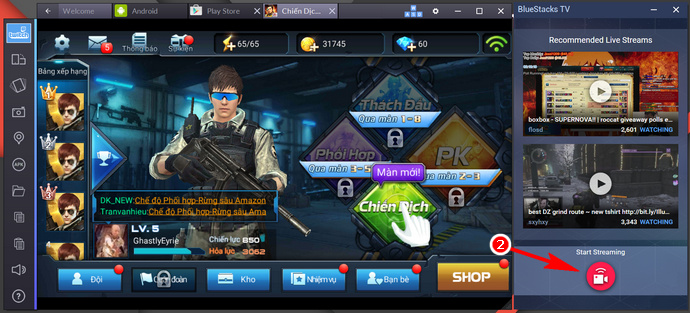 stream tren bluestacks