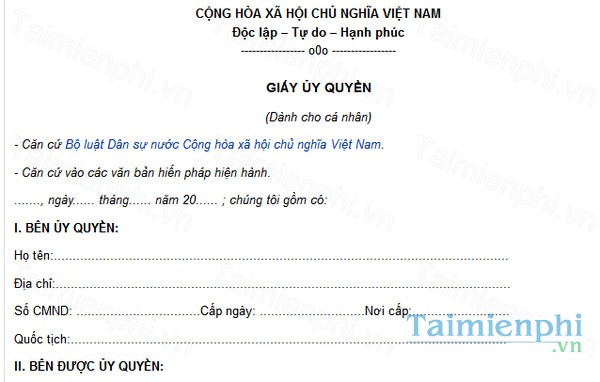 download giay uy quyen