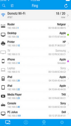 fing network scanner cho iphone