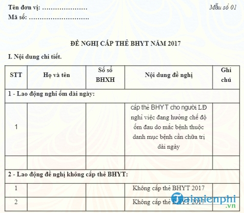 mau de nghi cap the bhyt nam 2017