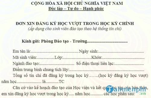don xin dang ky hoc vuot