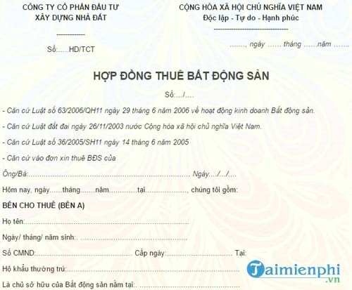 hop dong thue bat dong san