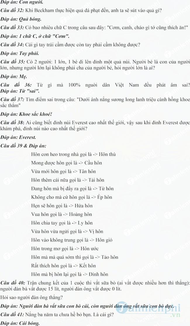 Đố Vui Có Đáp Án, Tuyển Tập Những Câu Đố Vui, Hỏi Vui Hay Nhất -Taimie