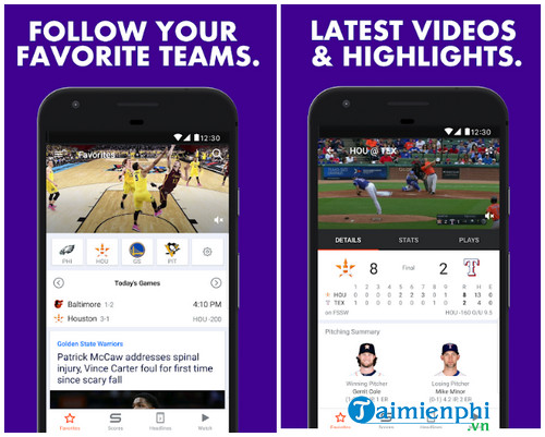 Download Yahoo Sports cho Android - Ứng dụng cập nhật thông tin thể th