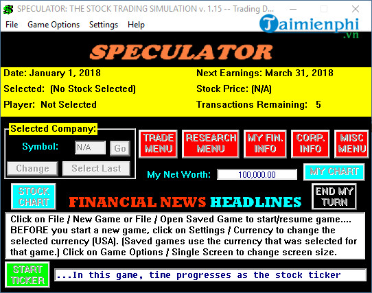 speculator the stock trading simulation demo