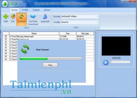 Free Convert to DIVX AVI WMV MP4 MPEG Converter