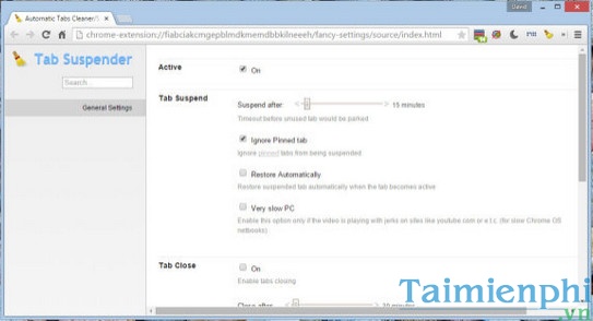 stop tab suspender from switching to chrome