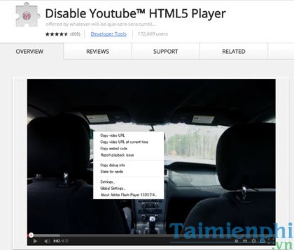 tải về Disable Youtube™ HTML5 Player - Vô hiệu hóa HTML5 trên Youtube 1 Disable Youtube™ HTML5 Player
