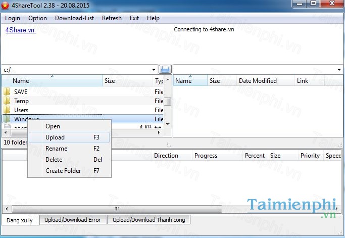 Download 4Share Tool 2013 2.35 - Download, Upload dữ liệu 4Share -taim