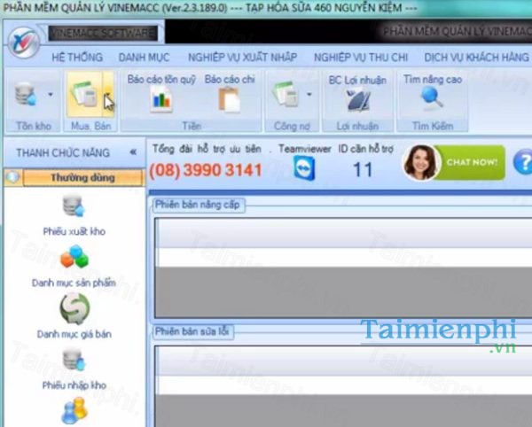 Phần mềm quản lý kho VINEMACC
