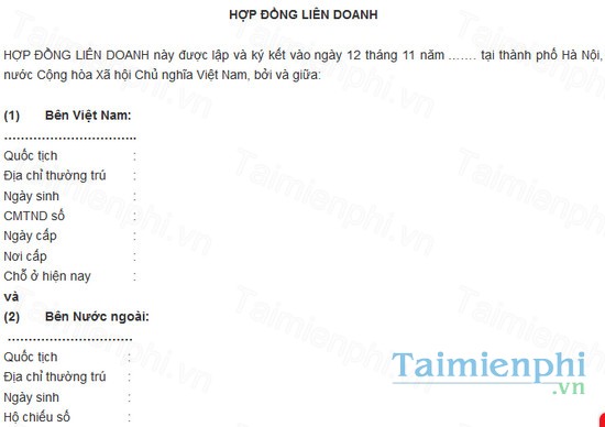 download mau hop dong lien doanh