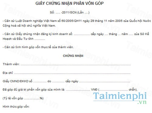 download mau giay chung nhan von gop cong ty co phan