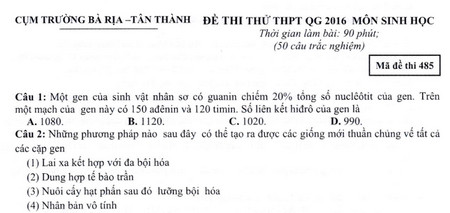 download de thi thu thpt quoc gia mon sinh cum truong ba ria tan thanh nam 2016