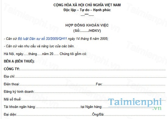 download hop dong lao dong khoan viec