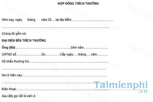 download mau hop dong trich thuong