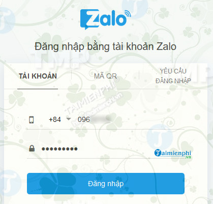 truy cap zalo web