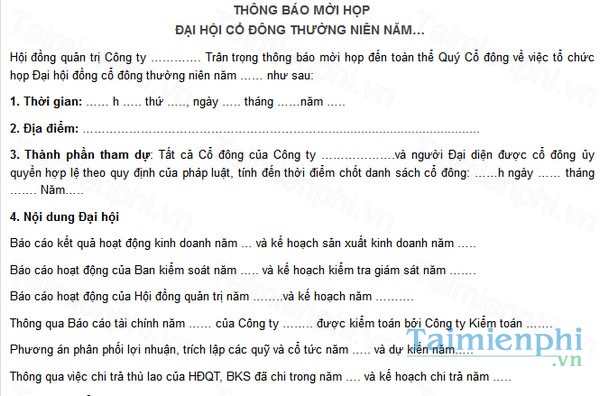 download mau thong bao hop co dong