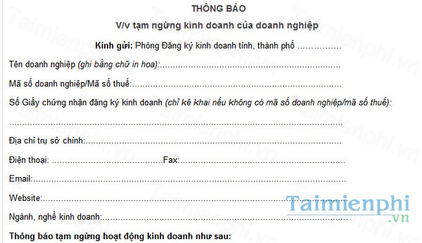 download thong bao tam ngung hoat dong cua doanh nghiep