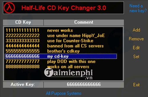 Half-Life CD Key Changer