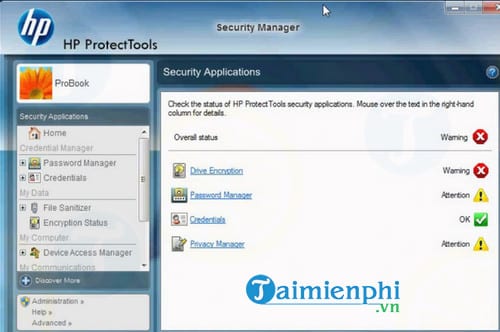 HP ProtectTools Security Manager Suite