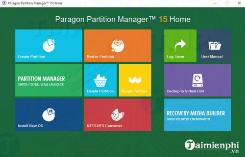 Paragon Partition Manager Home