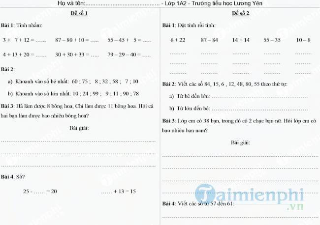 Bài tập ôn hè môn tiếng Việt lớp 1 lên lớp 2