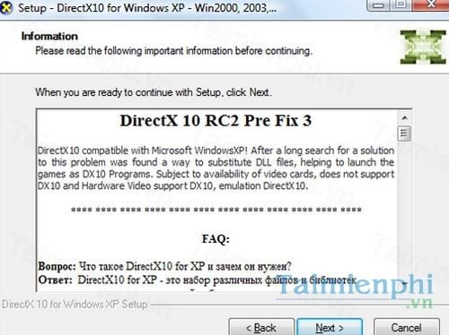directx 10 for windows xp