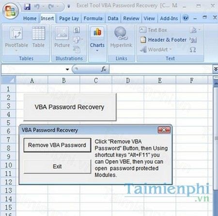excel tool vba password recovery